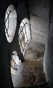 monte-escalier, Pierre, lumière