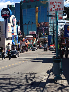Niagara, Miestas, turizmo, užsiėmęs, gatvėse, Miestas, centras