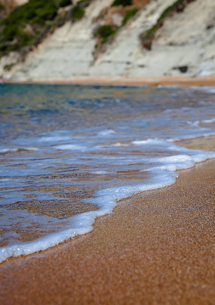 sand, stranden, vann, sjøen, ferie, sandstrand, Korfu