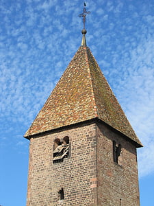 Saint ulrich, Altenstadt, elzászi, román, templom, torony, vallási