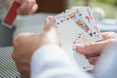 přehrávání, karty, rukama, Casino, hra, Poker, hazardní hry