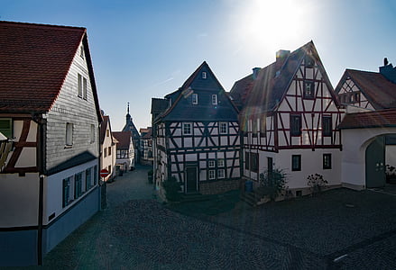 Oberursel, Hesse, Njemačka, Stari grad, krovište, fachwerkhaus, mjesta od interesa