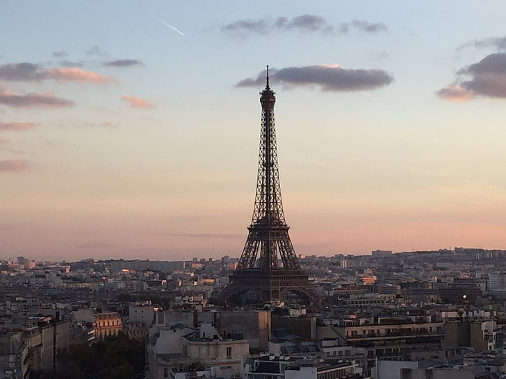 França, París, arquitectura, punt de referència, famós, Monument, capvespre