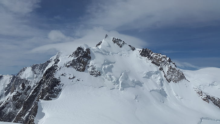 Mont maudit, gleccser, seracs, magas hegyek, hegyek, jég, alpesi