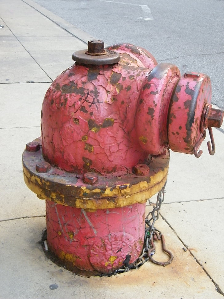 hydrant, USA, rød, rustfritt