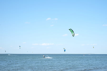 kitesurfingu, Plaża, Firth, Anapa, morze, utrish, niebo