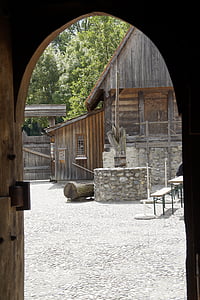 Bach-ritterburg, Ritterburg, Schloss, untere Nadel, im Mittelalter, Holzburg, Turm