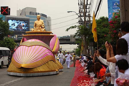Boeddha, monnik, goud, Boeddhisme, Meditatie, Thailand, mediteren standbeeld