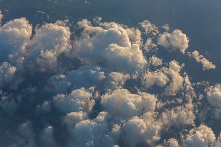 хмари, небо, вище, повітряні, літати, політ