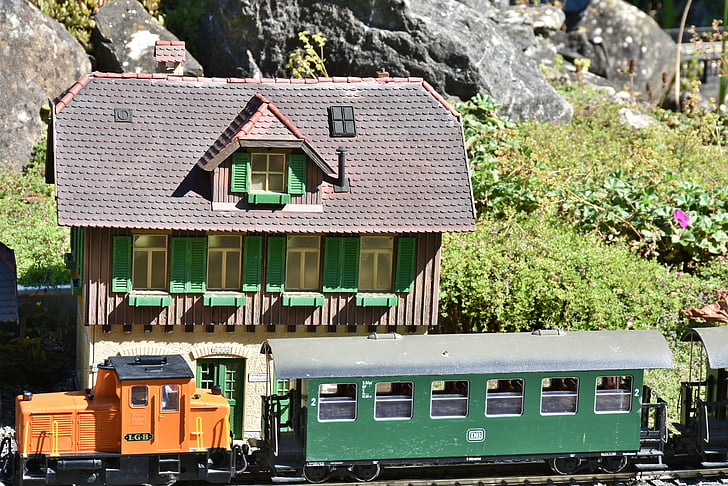 ferrocarril, tren, transport, en miniatura, joguines, pista de joguina, semblava