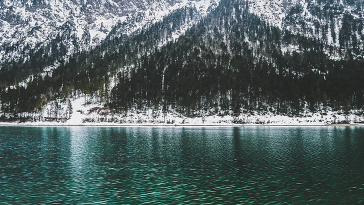 landscape, photography, black, white, mountain, peak, beside