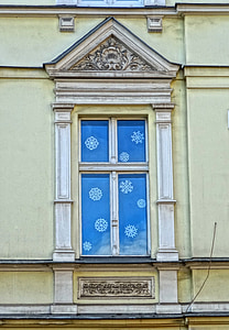 Bydgoszcz, janela, decoração, fachada, histórico, edifício, arquitetura