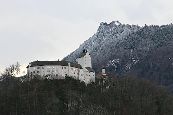 Castelo, burg de altura, altura, hohenaschau, Aschau, Baviera, Alemanha