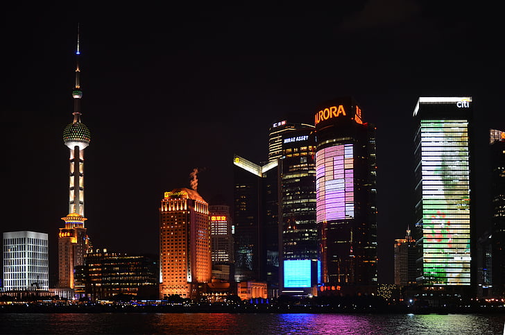 China, Pearl tv, Wolkenkratzer, Shanghai, Pudong, Bund, Turm