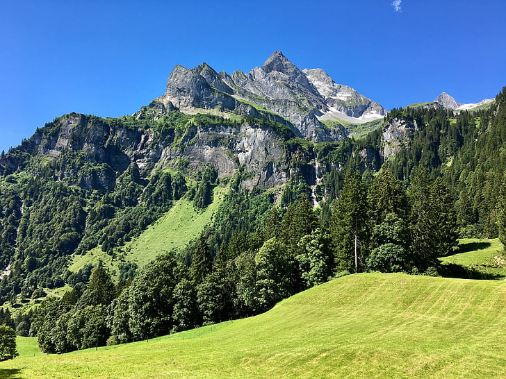 kalns, ainava, Glarus, vasaras, daba, noskaņojums, Alpu