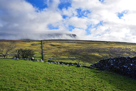Йоркшир, облака, горы, за пределами, пейзаж, фотография, Фото