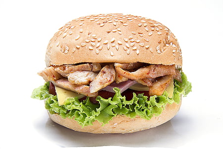 kebab, sandwich, svinekjøtt, mat, rask, måltid, lunsj