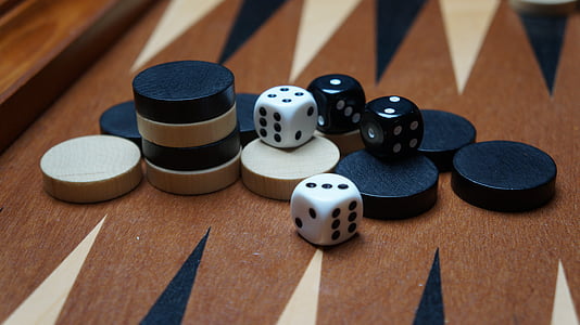 Backgammon, desková hra, kostka, strategii, hry kufr, hrací deska, hazardní hry