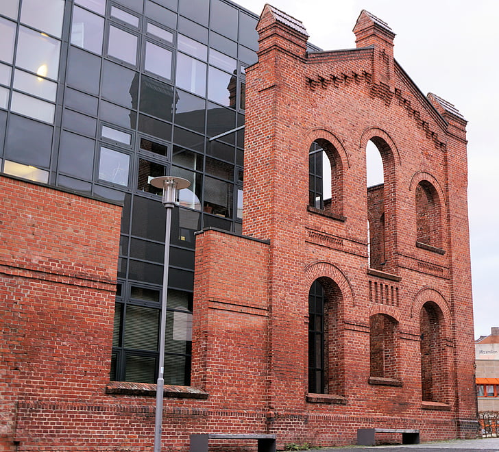 fal, épület, tégla, UNI kassel, Kassel, Egyetem, University of kassel