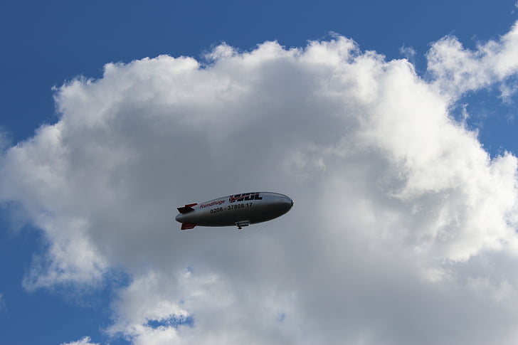 airship, clouds, sky