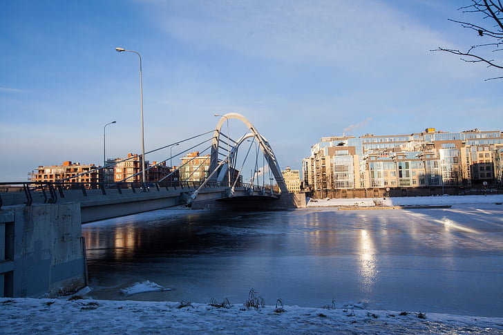 lazarevsky, ponte, ponte de Lazarev, St. petersburg Rússia, Spb, água, Rússia