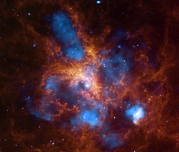Tarantula nebula, tilaa, 30 doradus, tähti muodostaa alueen, NGC 2070, Cosmos, tähteä
