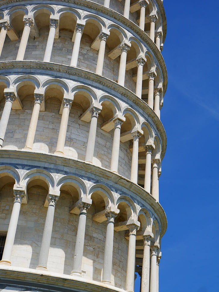 tårn i pisa, Pisa, Tower, monument, Italien, blå himmel, arkitektur