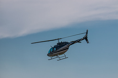 helicóptero, azul, volar, cielo, aire, Aviación, avión