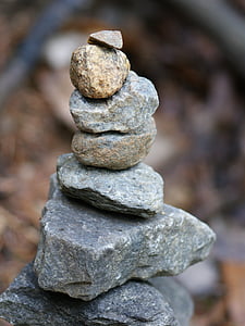 石头, 塔, 平衡, 堆叠, 分离, 塔, 多根斯