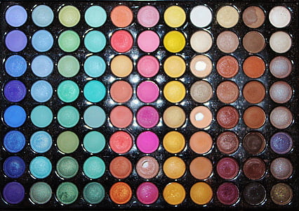 Make-up box, muodostavat, värikäs, luomiväri, lippgloss