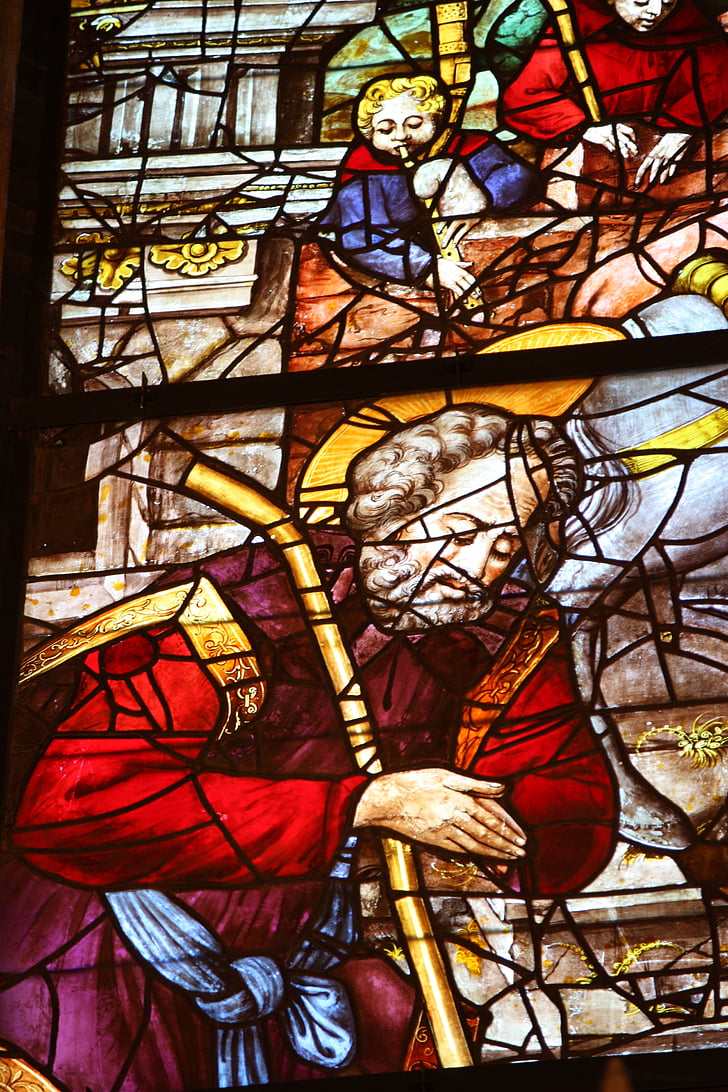 stained glass window, santo, religion, leon, church, faith
