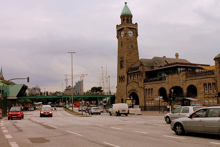 Köprü açılış, Hamburg, Kule, Bina, Almanya