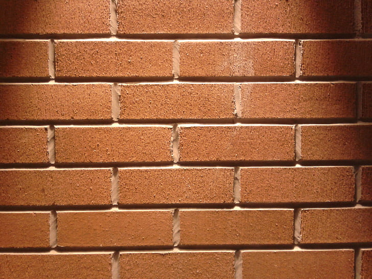 zeď, cihla, červená