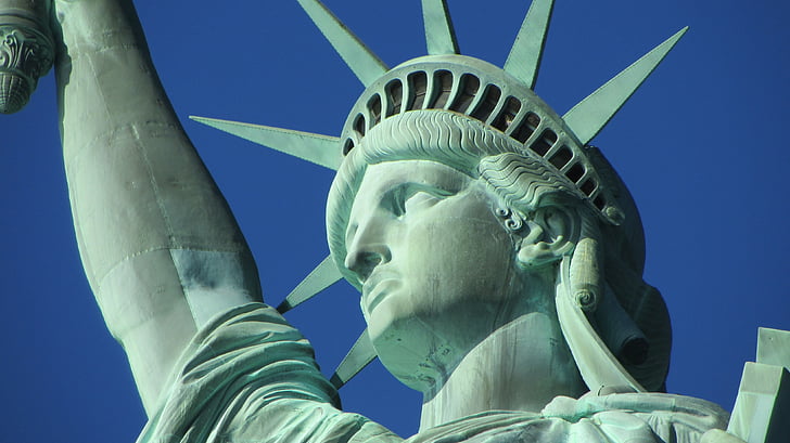 Close-up, Lady liberty, New york city, NY, NYC, standbeeld, Vrijheidsbeeld