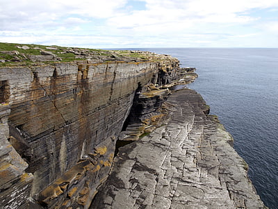 Escocia, acantilados de, Mar del norte, Costa, naturaleza, costa rocosa, roca