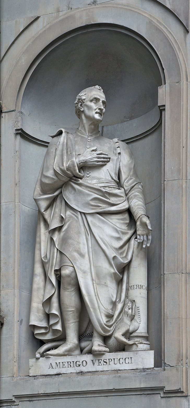 Amerigo vespucci, Florence, statue de, niche, Italien, Explorateur, cartographe