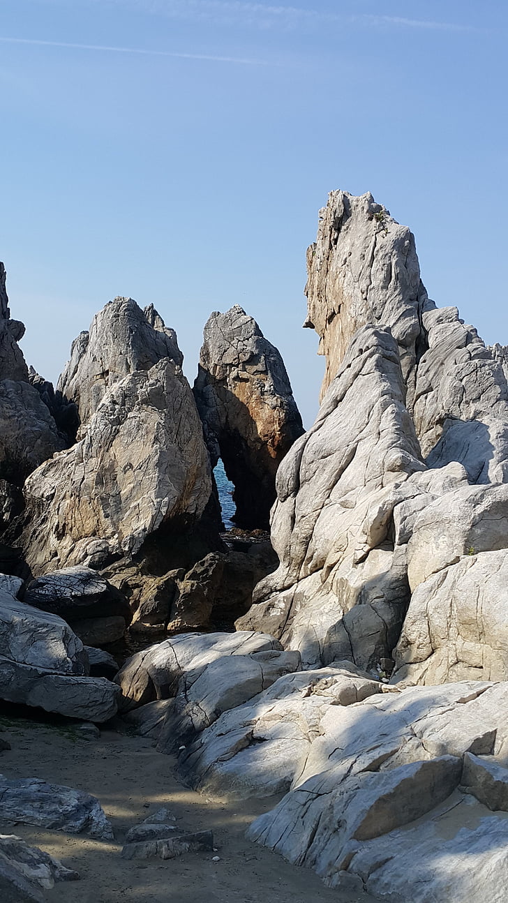 rocha, mar, praia, natureza, Rock - objeto