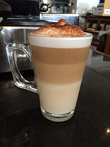 layered, latte, coffee, brown, caffeine, layer, milk
