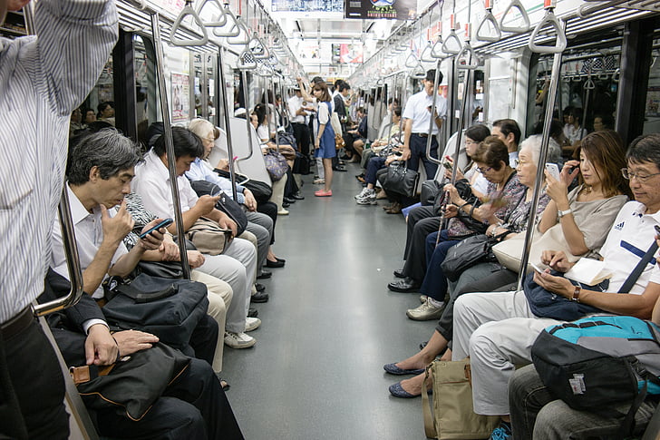 โตเกียว, เอเชีย, ญี่ปุ่น, มนุษย์, รถไฟใต้ดิน, เมือง, ในเมือง