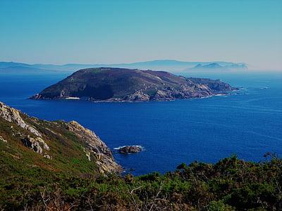 eiland, zee, landschappen, Costa, Galicië, natuur, Weergaven