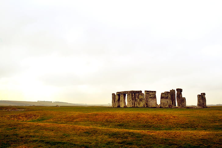 ancient, landmark, monument, prehistoric, stonehenge, abandoned, grass