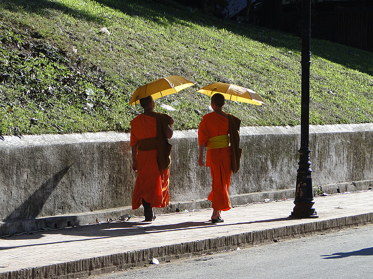 moines, Laos, bouddhisme