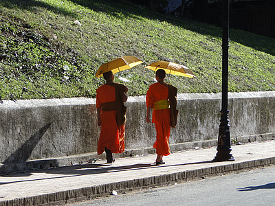 monks, laos, buddhism