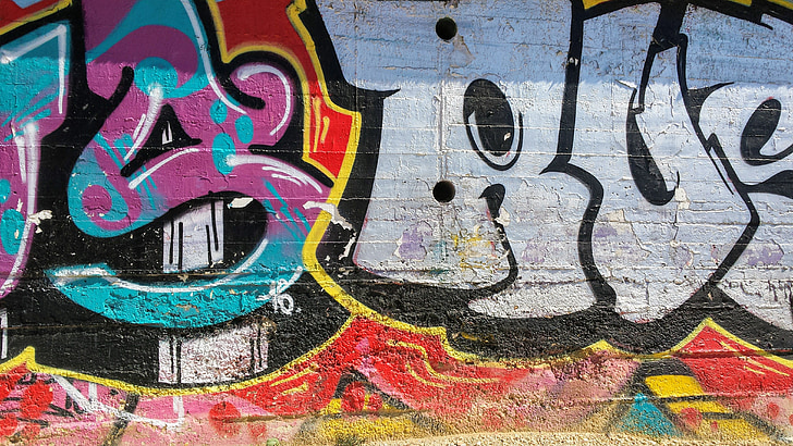 grafiti, steno, barva, pisane, struktura