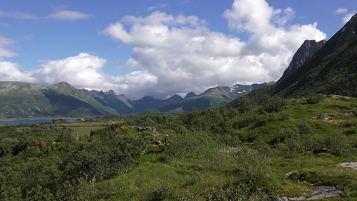 산, 노르웨이, 스 칸디 나 비아, 북, 조 경, 자연, 산