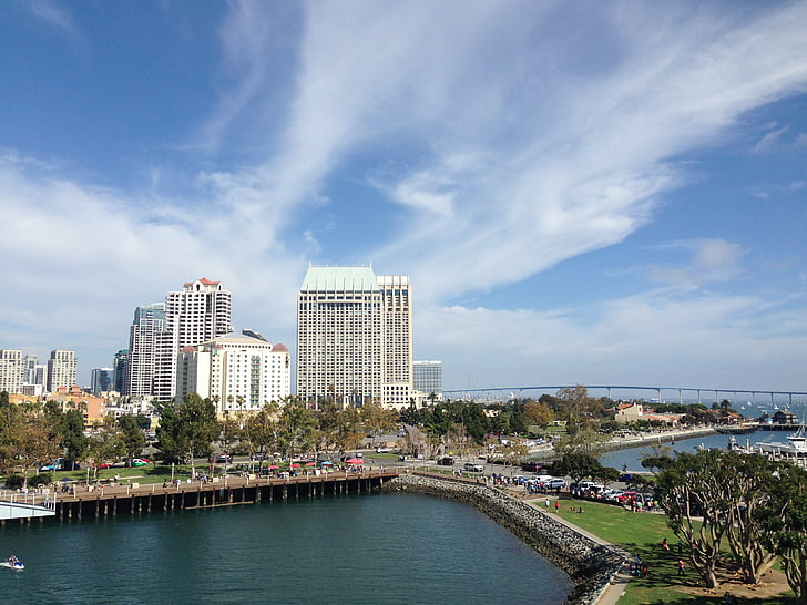 San Diegon satamaan, loma, matkustaa, Skyline, Kaupunkikuva, Yhdysvallat, kaupunkien kohtaus