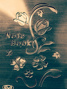 note, book, flower