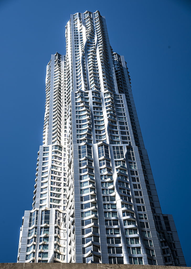 Frank gehry, věž, Manhattan, moderní, mrakodrap, New york, budovy
