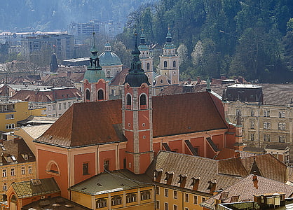 Igreja, campanário, edifício sagrado, arquitetura, Vista geral urbana, cidade de pirano, objeto
