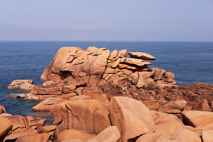 Brittany, morje, Roche, pogled, krajine, rock - predmet, rock formacije